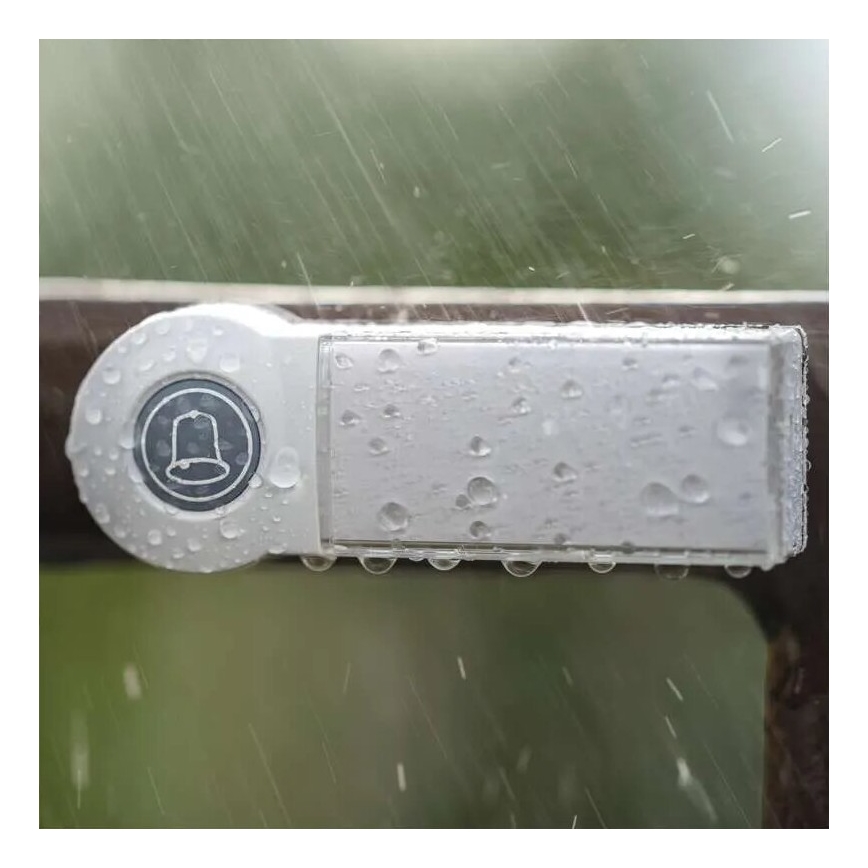 Kabellose Türklingel 3xAA/1xCR2032 IP44 weiß/silbern