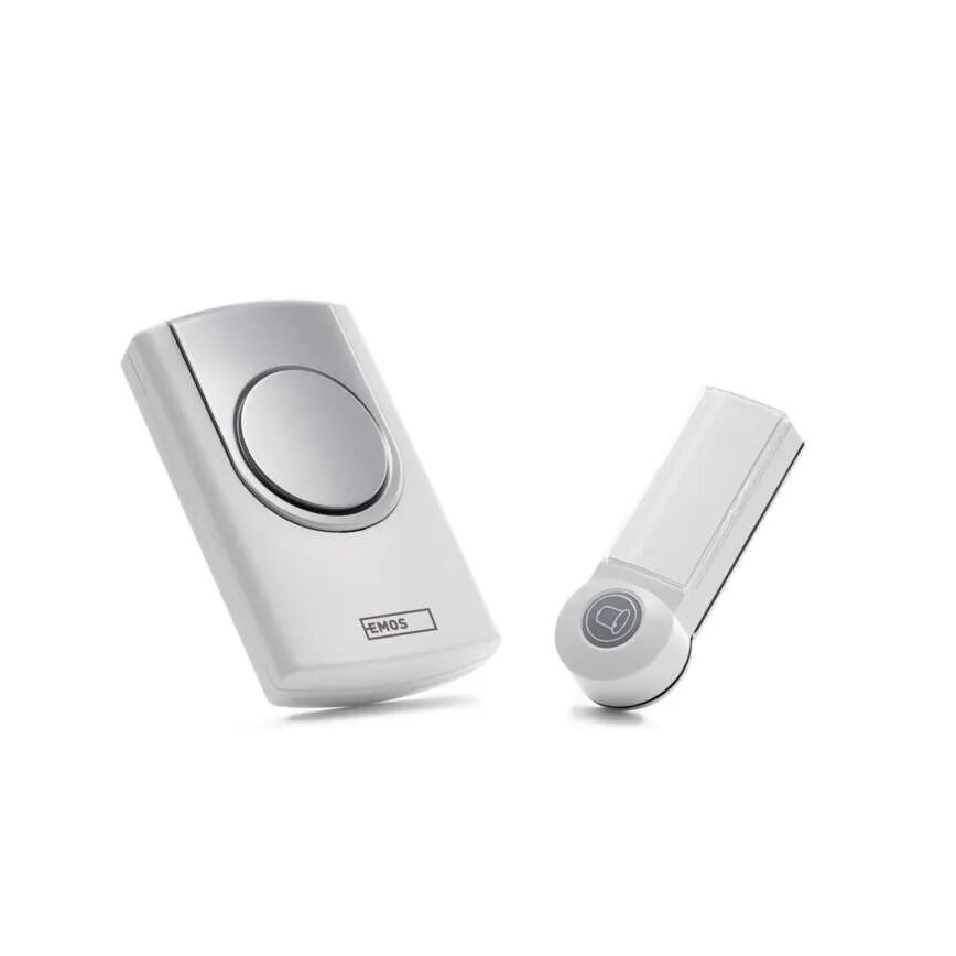 Kabellose Türklingel 3xAA/1xCR2032 IP44 weiß/silbern