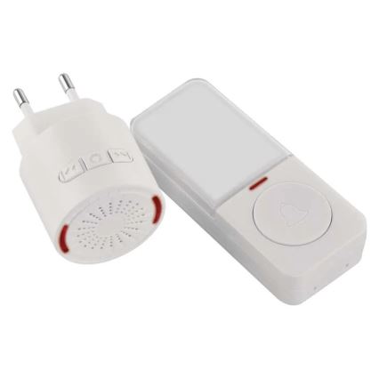 Kabellose Türklingel für Steckdose 230V + 1xCR2032 weiß