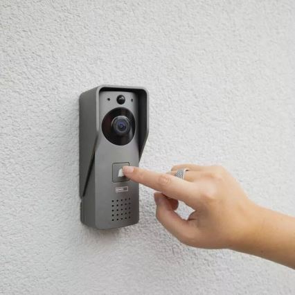 Kabellose Video-Türklingel mit Bewegungssensor GoSmart 12V/3xAA IP44 Wi-Fi Tuya