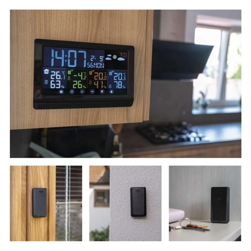 Kabellose Wetterstation mit drei Sensoren 5V/3xAAA + 2xAAA