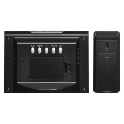 Kabellose Wetterstation mit Wecker 3xAAA + 2xAAA schwarz