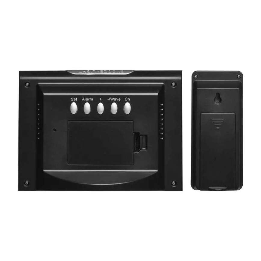 Kabellose Wetterstation mit Wecker 3xAAA + 2xAAA schwarz