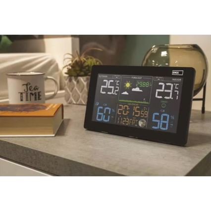 Kabellose Wetterstation mit Wecker 5V/3xAAA + 2xAAA schwarz