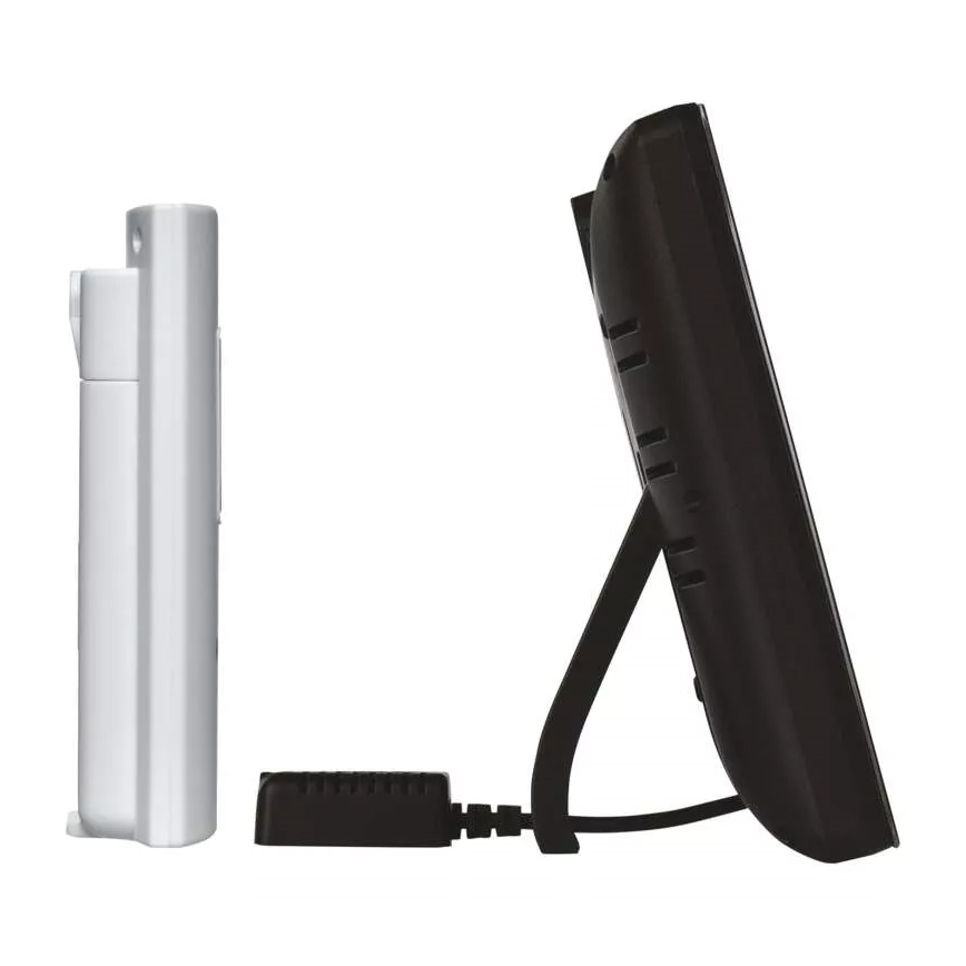 Kabellose Wetterstation mit Wecker 5V/3xAAA + 2xAAA schwarz