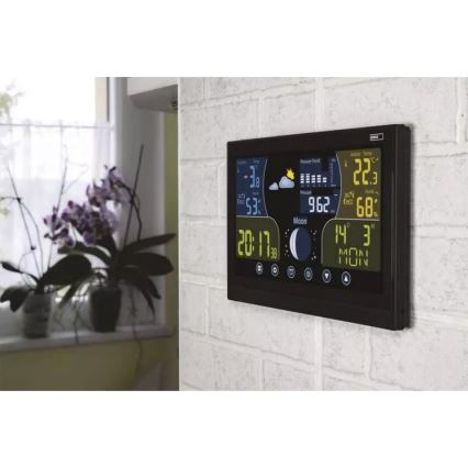 Kabellose Wetterstation mit Wecker 3xAAA/5V + 2xAAA schwarz