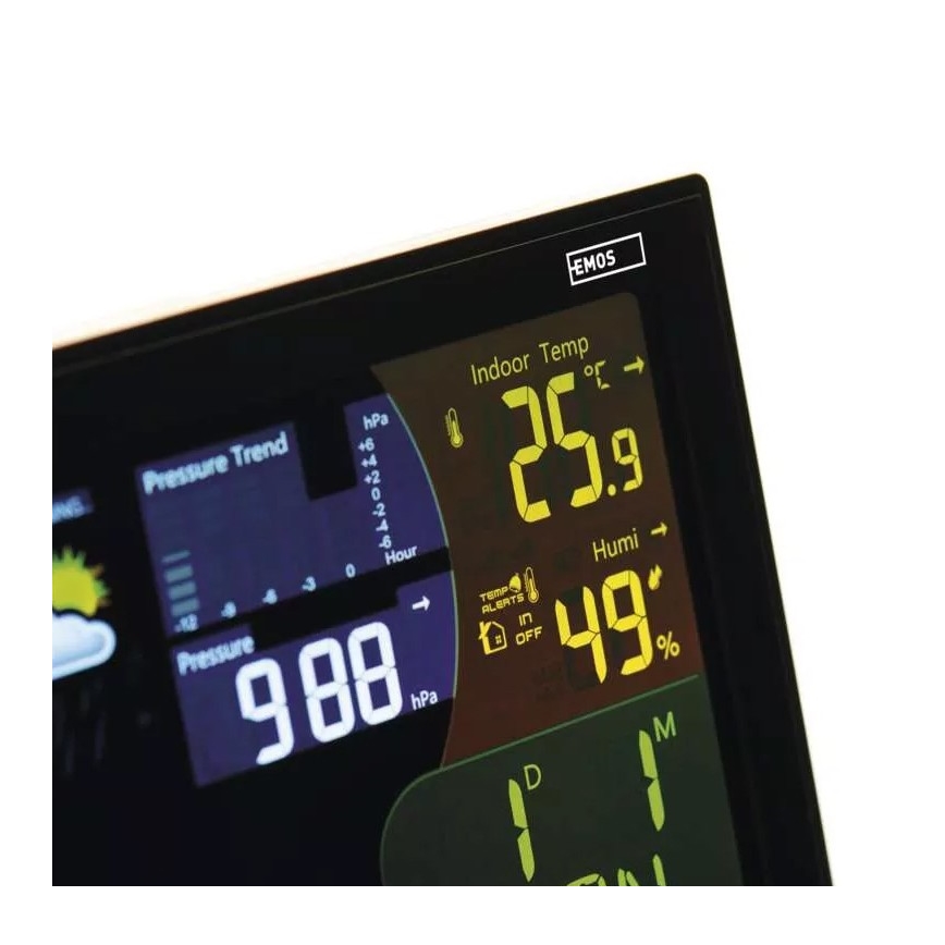 Kabellose Wetterstation mit Wecker 3xAAA/5V + 2xAAA schwarz