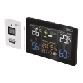 Kabellose Wetterstation mit Wecker 5V/3xAAA + 2xAAA schwarz
