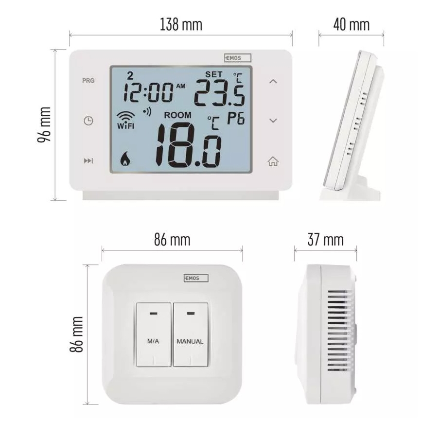 Kabelloses Digital-Thermostat GoSmart 230V/16A Wi-FI Tuya