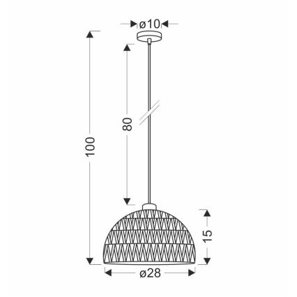 Kabelpendelleuchte BALLI 1xE27/40W/230V beige
