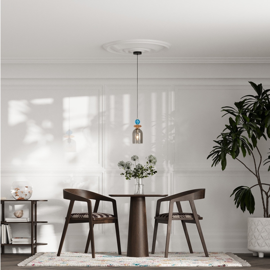 Kabelpendelleuchte TROPEA 1xE27/15W/230V schwarz/rauchblau/beige