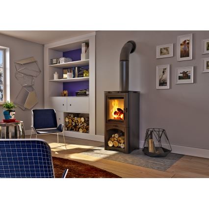 Kratki - Kaminofen aus Stahl 7 kW 150 mm