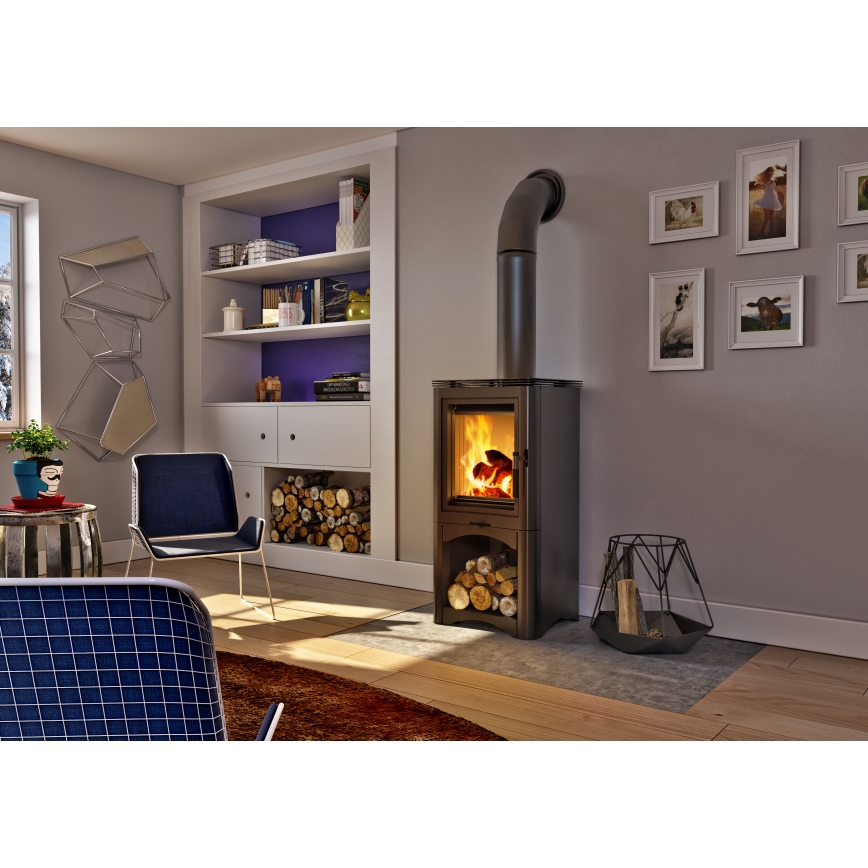 Kratki - Kaminofen aus Stahl 7 kW 150 mm