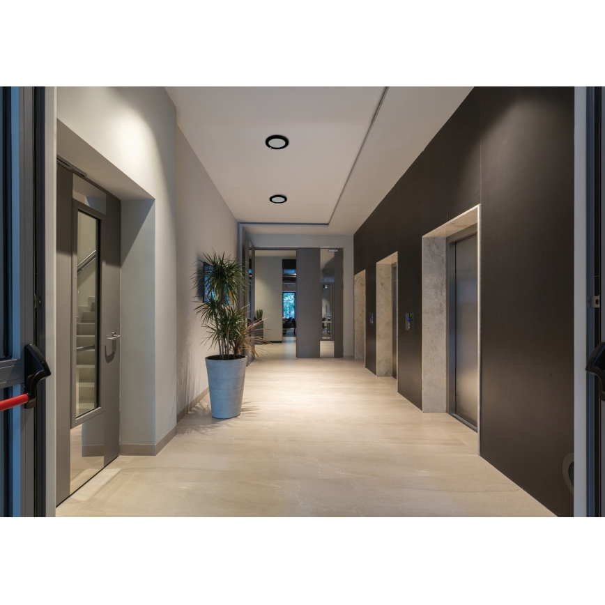 LED Decken-/Abgehängte Leuchte mit Bewegungssensor 2in1 ERGA LED/17W/230V 3000/4000/6500K Schwarz