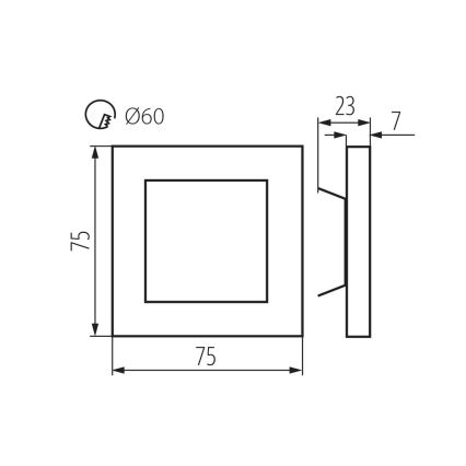 LED-Wand-Treppenleuchte APUS LED/0,8W/12V 4000K inkl. Anschlussdose