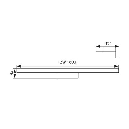 LED-Spiegelbeleuchtung für Badezimmer ASTEN LED/12W/230V IP44 glänzendes Chrom