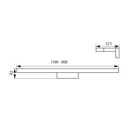 LED-Spiegelbeleuchtung für Badezimmer ASTEN LED/15W/230V IP44 glänzendes Chrom