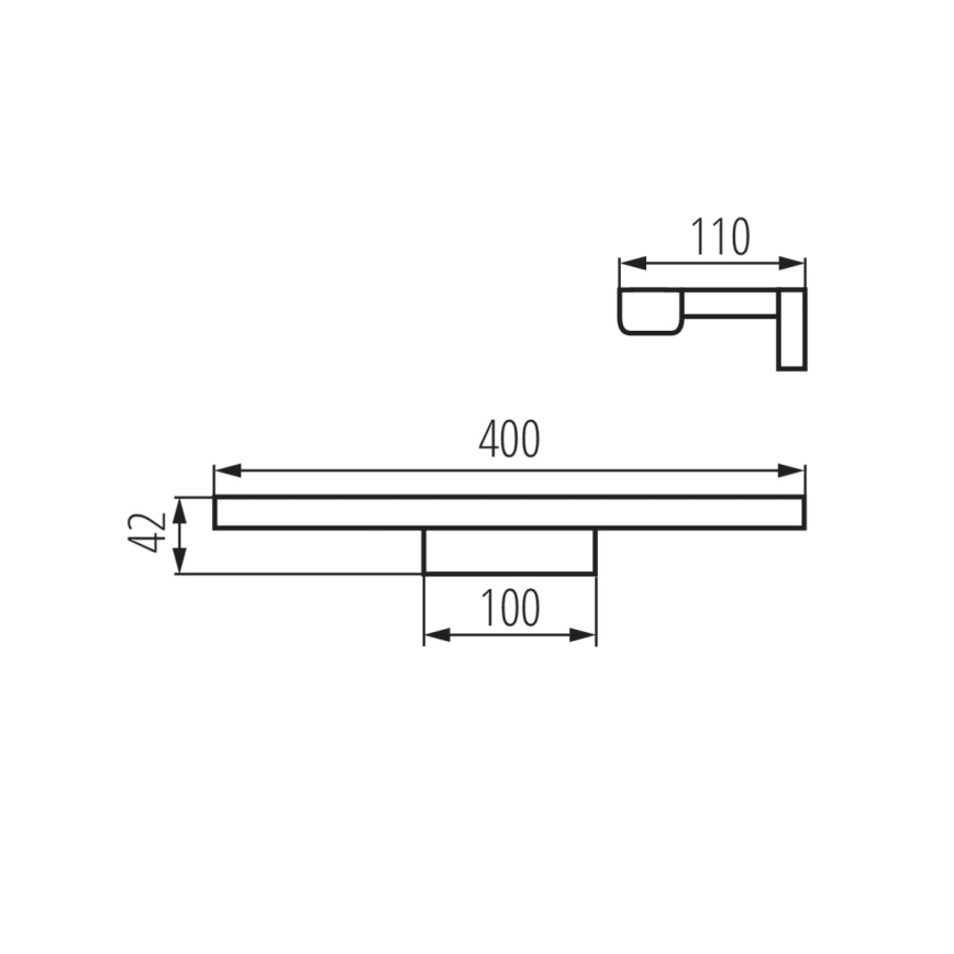 LED Badezimmerspiegelbeleuchtung ASTEN LED/8W/230V IP44 schwarz