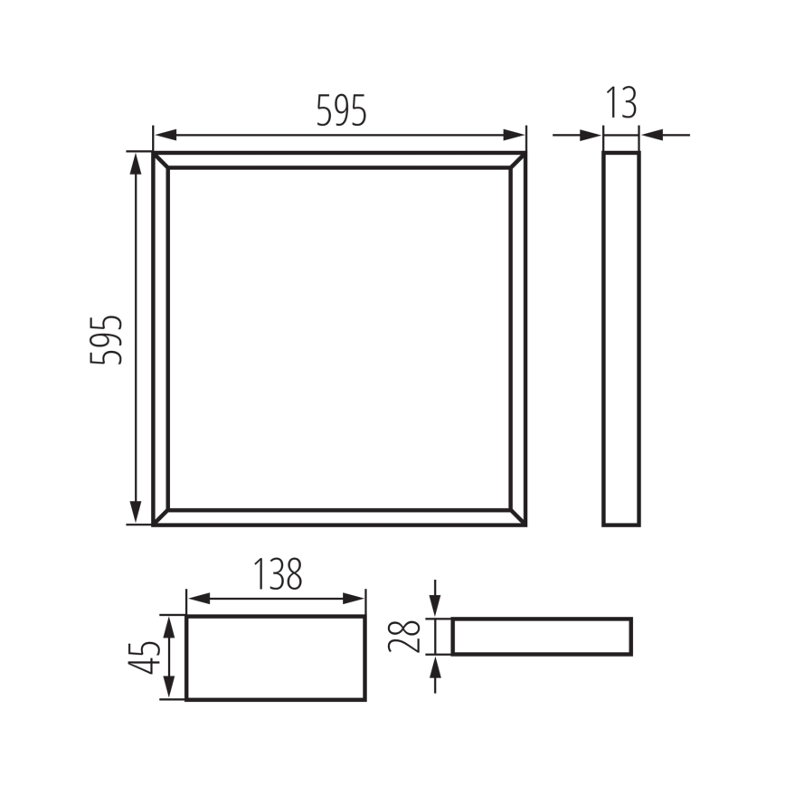 LED Einbau-Rahmen AVAR LED/32W/230V 4000K UGR19 59,5x59,5 cm