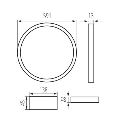 LED Einbaurahmen AVAR LED/40W/230V 4000K Ø 59 cm