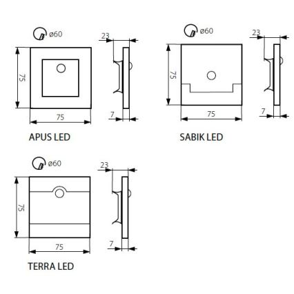 LED Treppenleuchte APUS mit Sensor LED/0,8W/12V 3000K