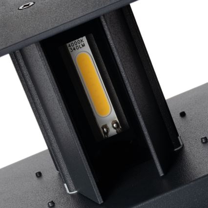 REKA LED-Außenwandleuchte mit Bewegungs- und Dämmerungssensor, LED/7W/230V, IP54, anthrazit, rund