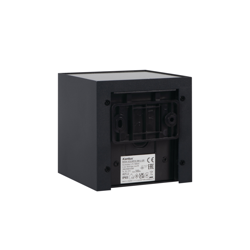 LED-Solar-Wandleuchte mit Sensor REKA LED/3W/3,7V 1800 mAh 3000/4000/6500K IP65 Anthrazit