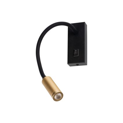 TONIL flexible LED-Leseleuchte, 3,3 W, 230 V, schwarz/gold