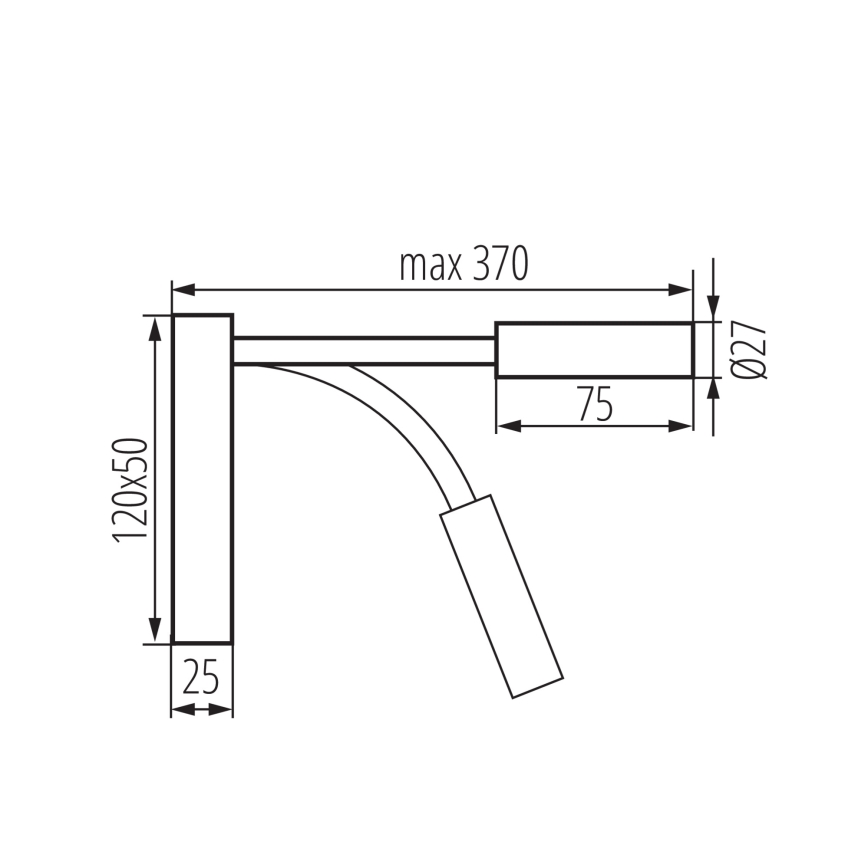 TONIL flexible LED-Leseleuchte, 3,3 W, 230 V, schwarz/gold