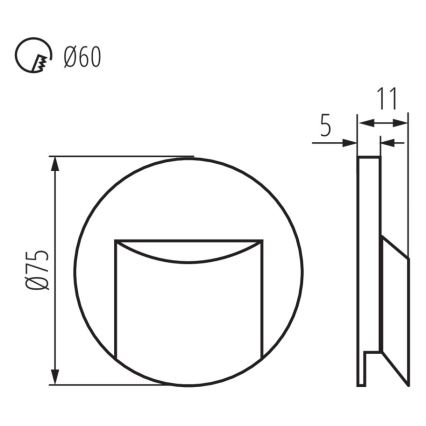 LED-Treppenbeleuchtung ERINUS LED/0,8W/12V 3000K weiß