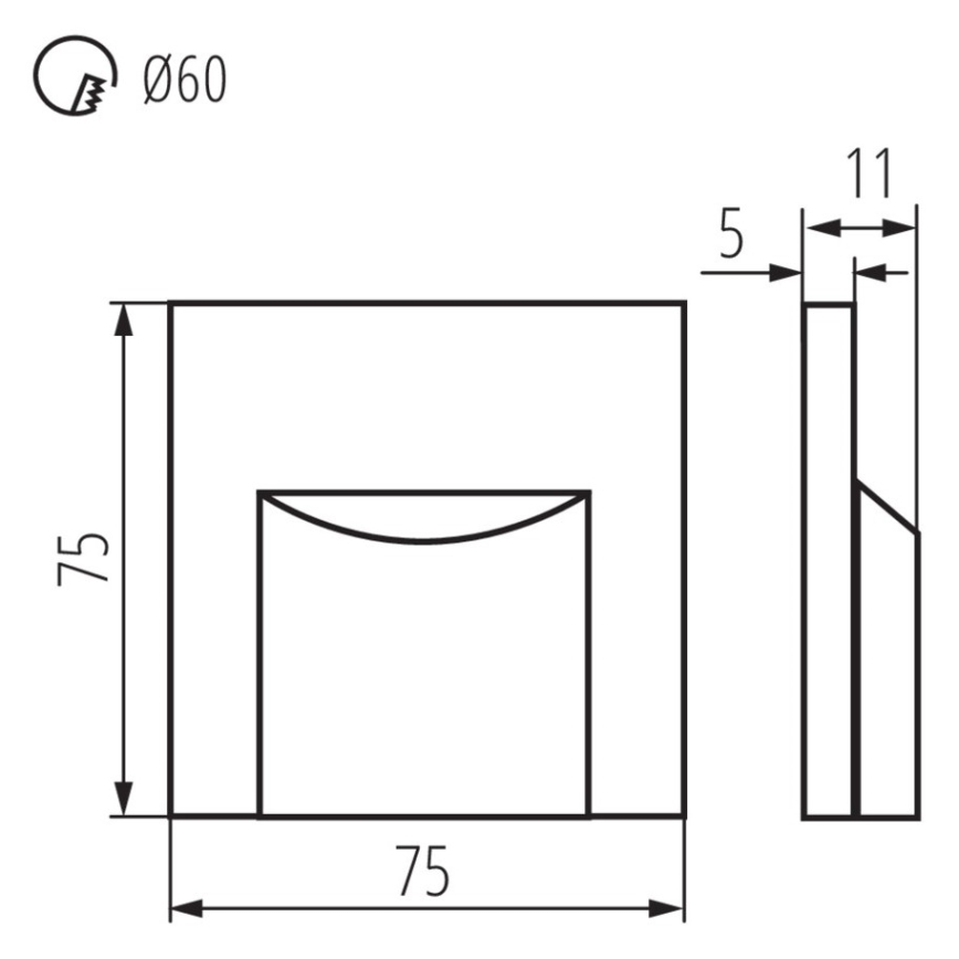LED-Treppenbeleuchtung ERINUS LED/0,8W/12V 3000K schwarz