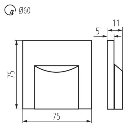 LED-Treppenbeleuchtung ERINUS LED/0,8W/12V 4000K schwarz