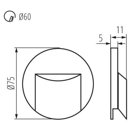 LED-Treppenbeleuchtung ERINUS LED/0,8W/12V 3000K schwarz