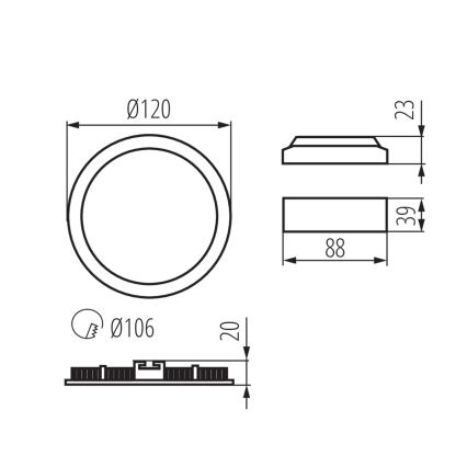 LED Badezimmer-Einbauleuchte ROUNDA LED/6W/230V IP44 schwarz