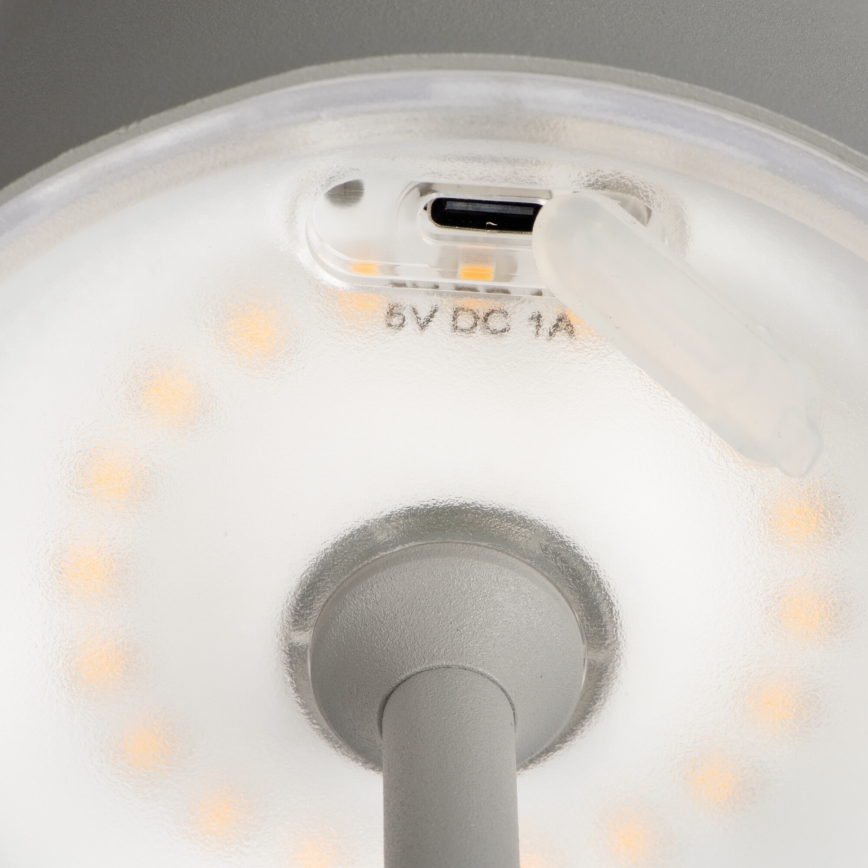 Dimm- und aufladbare LED-Tischleuchte INITA LED/1,2W/1800 mAh IP54 grau