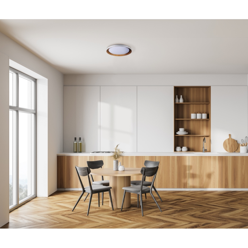 LED-Deckenleuchte NIFU LED/17,8W/230V d 43 cm weiß/braun