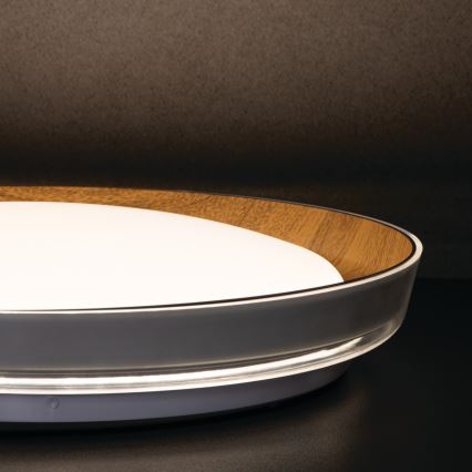 LED-Deckenleuchte NIFU LED/17,8W/230V d 43 cm weiß/braun