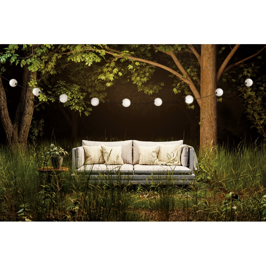 Dekorative LED-Outdoor-Kette GARLAND STONO 10xLED/10W/230V 6m IP67