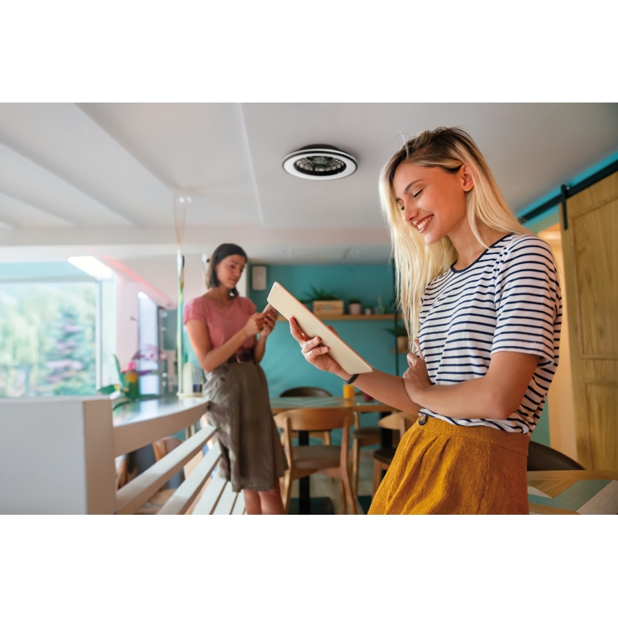 Dimmbare LED-Deckenleuchte mit Ventilator PLAVE LED/48W/230V 3000/4000/6500K + Fernbedienung
