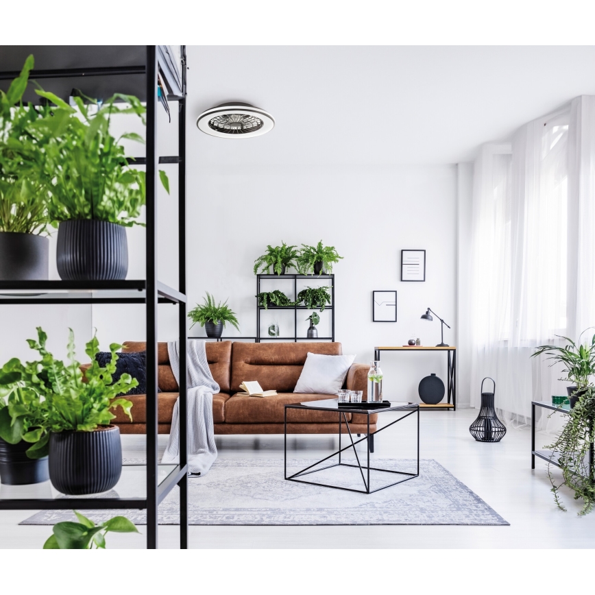 LED Dimmbares Deckenleuchte mit Ventilator PLAVE LED/48W/230V 3000/4000/6500K + Fernbedienung