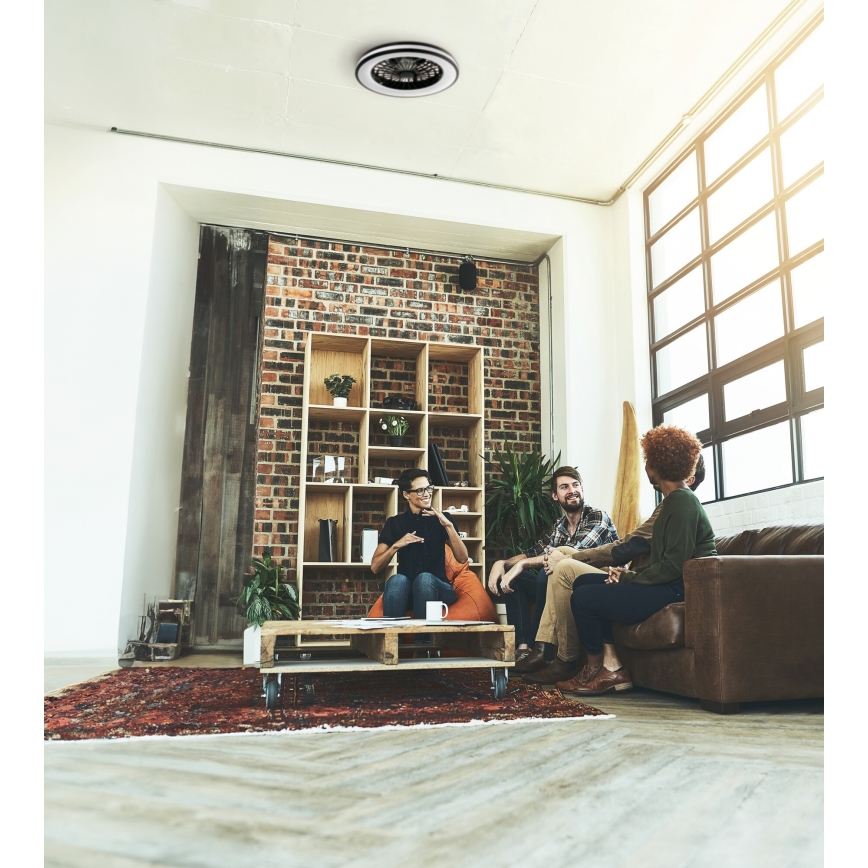 LED Dimmbares Deckenleuchte mit Ventilator PLAVE LED/48W/230V 3000/4000/6500K + Fernbedienung