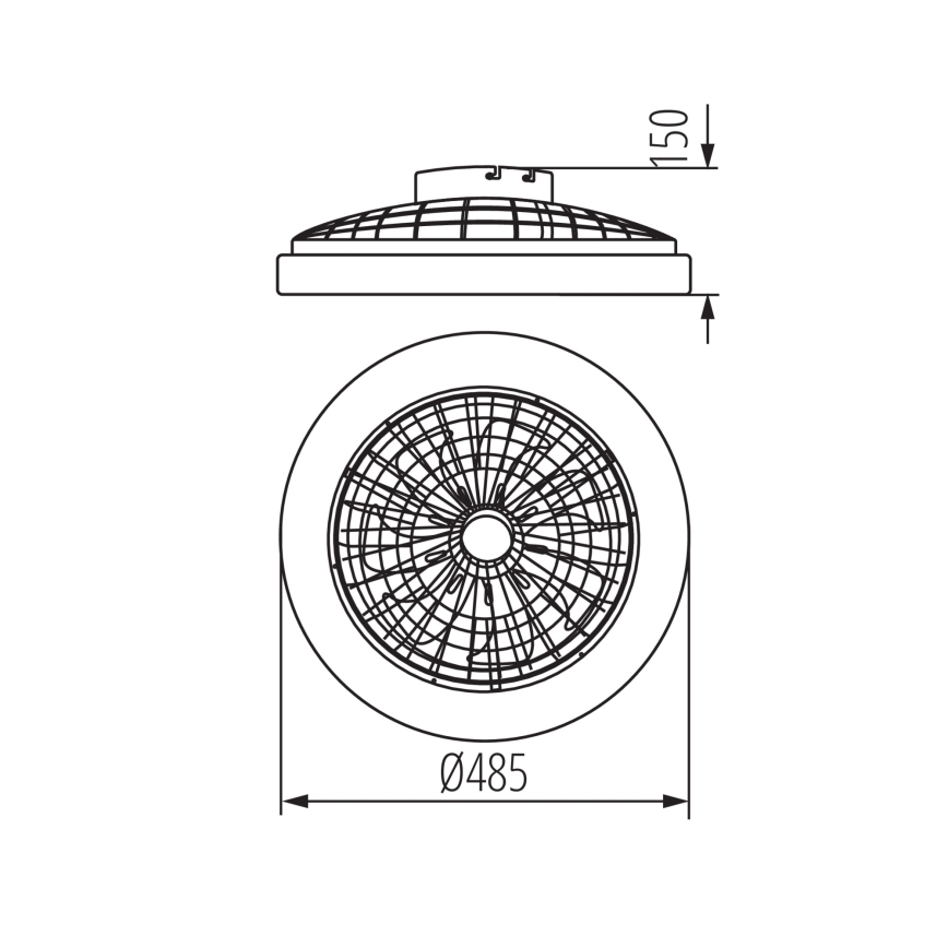 Dimmbare LED-RGBW-Deckenleuchte mit Ventilator PLAVE LED/48W/230V 3000/4000/6500K + Fernbedienung