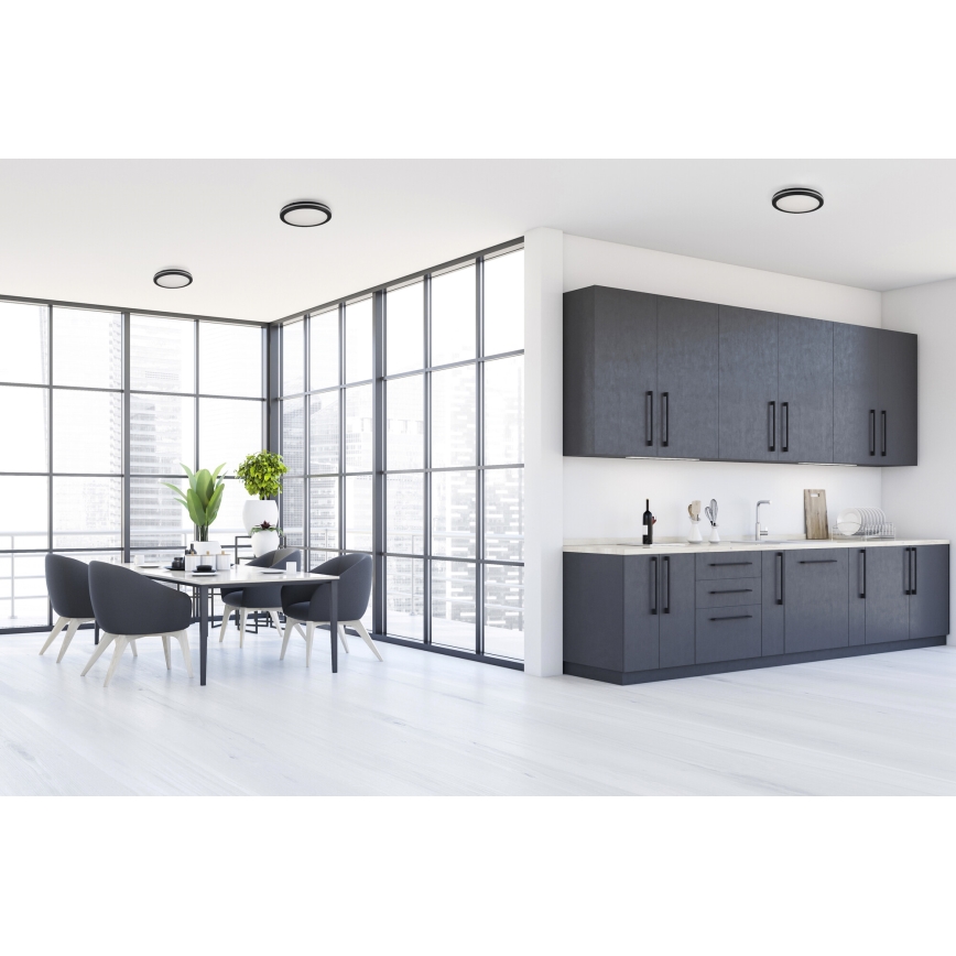 LED-Deckenleuchte für den Außenbereich BENO ECO LED/40W/230V 3000/4000/6500K d 40 cm IP65 schwarz
