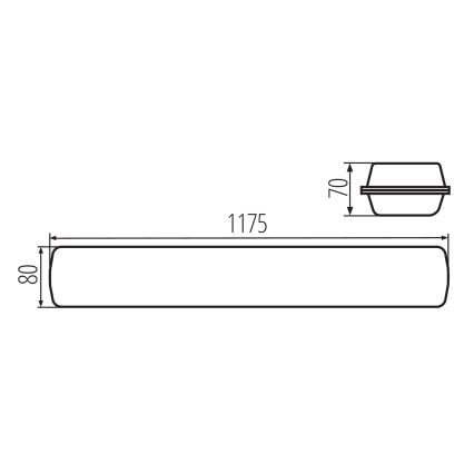 LED Hochleistungs-Leuchtstofflampe MAH MAX LED/38W/230V 4000K IP65 schwarz
