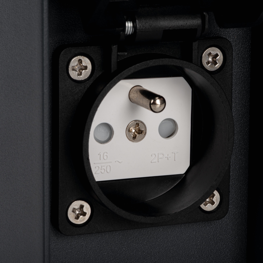 Außenleuchte mit 2 Steckdosen DASTEN 1xG9/11W/230V 30 cm IP44 schwarz