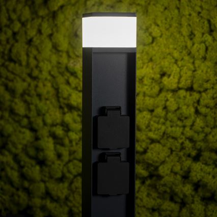Außenleuchte mit 2 Steckdosen DASTEN 1xG9/11W/230V 50 cm IP44 schwarz