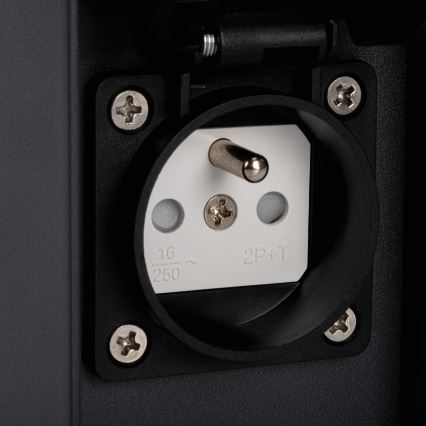 Außenleuchte mit 2 Steckdosen DASTEN 1xG9/11W/230V 50 cm IP44 schwarz