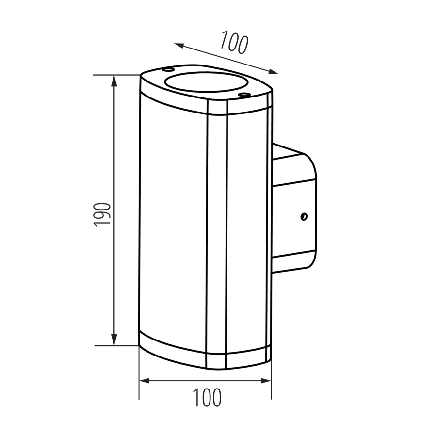 Outdoor-Wandleuchte ZEVI 2xGU10/10W/230V IP54 schwarz