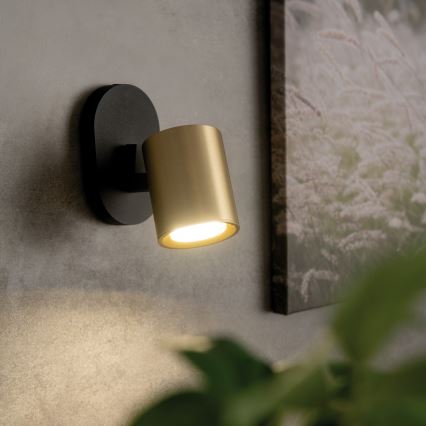 Wandstrahler LAURIN 1xGU10/10W/230V Messing/schwarz