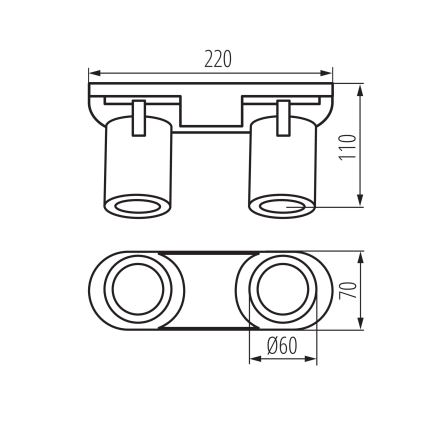 Strahler LAURIN 2xGU10/10W/230V Messing/schwarz